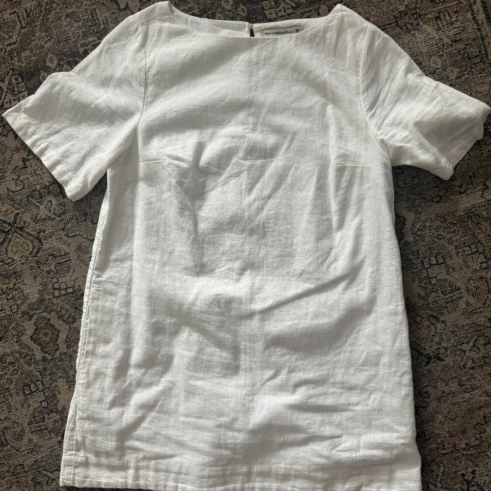 Abercrombie Short-Sleeve Linen-Blend Shirt Dress Size MP